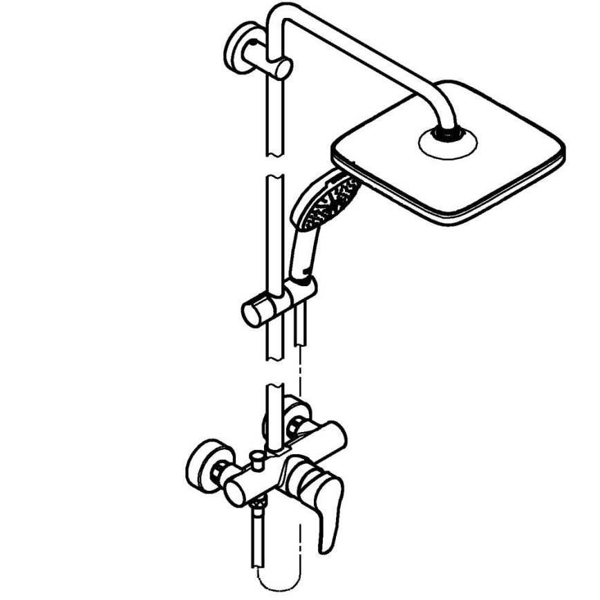 GROHE 26985001 - Sistem de duș VITALIO COMFORT 250, 250 × 250 mm, crom lucios