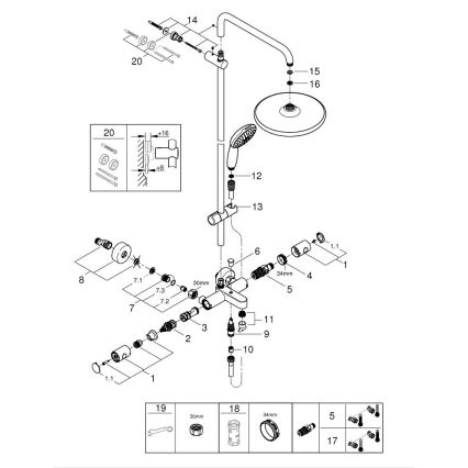 GROHE 269882431 - Sistem de duș VITALIO START SYSTEM 250 390 mm negru