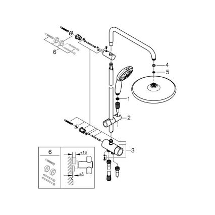 GROHE 26989001 - Sistem de duș VITALIO START SYSTEM 250 390 mm, crom lucios