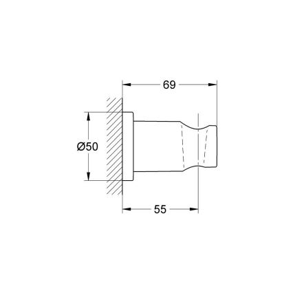 GROHE 27074DL0 - Suport de perete pentru duș RAINSHOWER, cu finisaj cupru periat