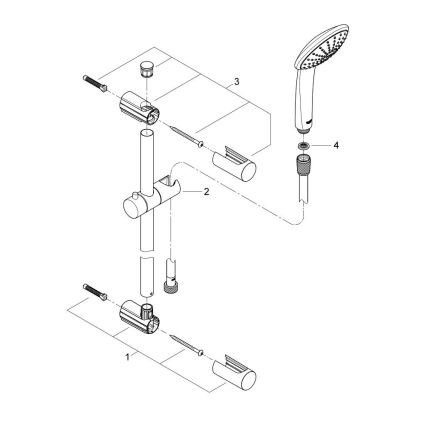 GROHE 27322000 - Set de duș VITALIO JOY, 600 mm, crom lucios
