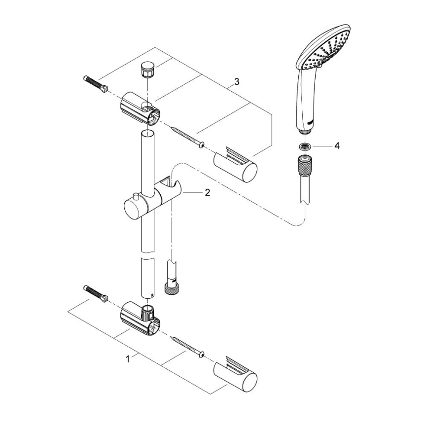 GROHE 27326000 - Set de duș VITALIO JOY 600 mm crom lucios
