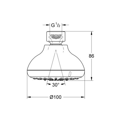 GROHE 27606001 - Cap de duș New Tempesta 100, 100 mm, crom lucios