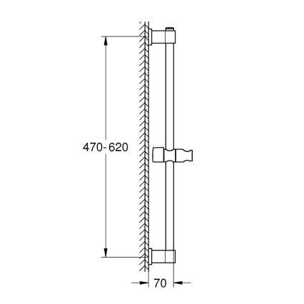 GROHE 27724001 - Bară de duș VITALIO UNIVERSAL 600 mm crom lucios