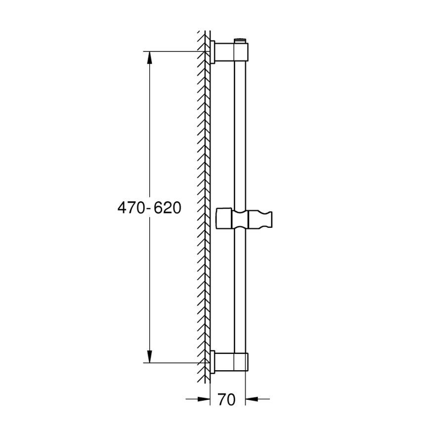 GROHE 277242431 - Bară de duș VITALIO UNIVERSAL 600 mm, neagră