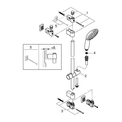 GROHE 27942001 - Set de duș VITALIO START 110 600 mm, crom lucios