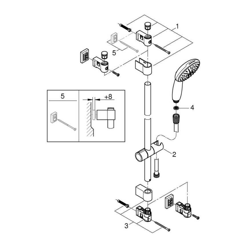 GROHE 279482431 - Set de duș VITALIO START 110 600 mm negru