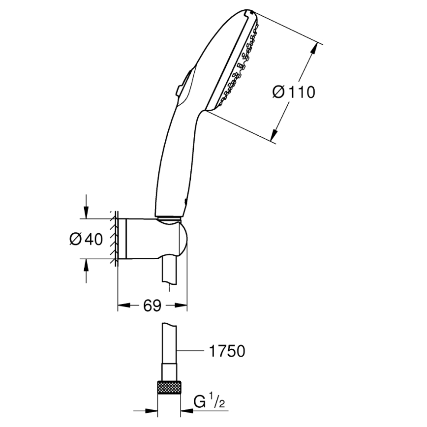 GROHE 27950001 - Set de duș VITALIO START 110, crom lucios
