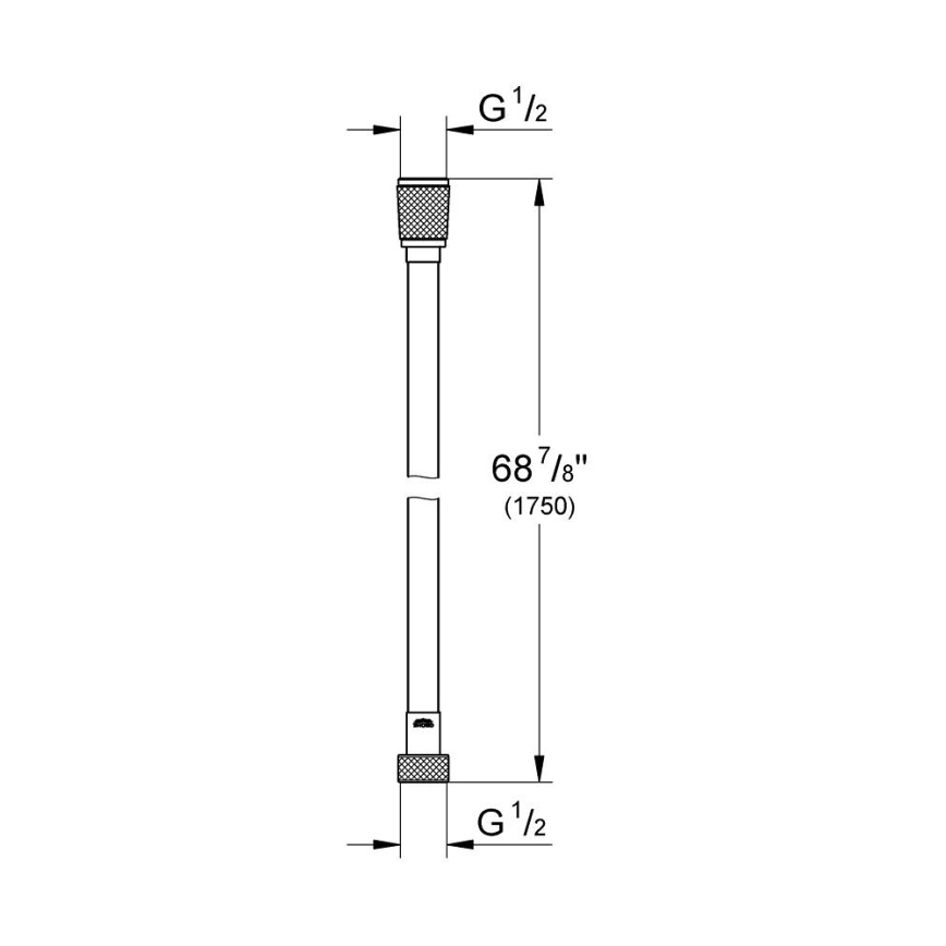 GROHE 28388DC0 - Furtun de duș SILVERFLEX, 1750 mm, oțel inoxidabil