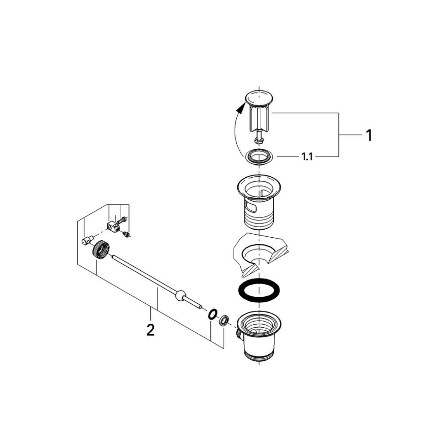 GROHE 28910000 - Garnitură de scurgere 1 1/4” crom lucios