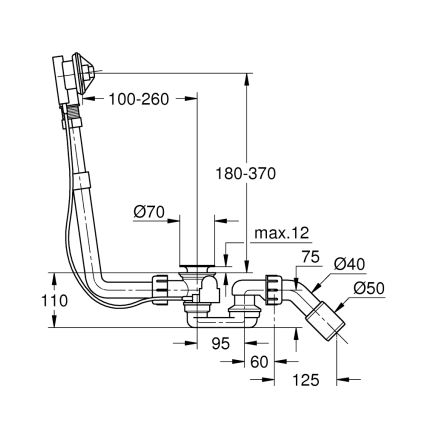 GROHE 28939000 - Set de scurgere și preaplin pentru cadă TALENTO