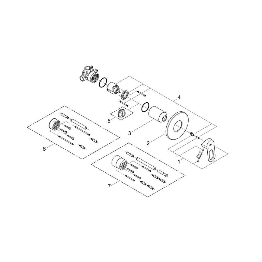 GROHE 29042000 - Baterie de duș BAULOOP crom lucios