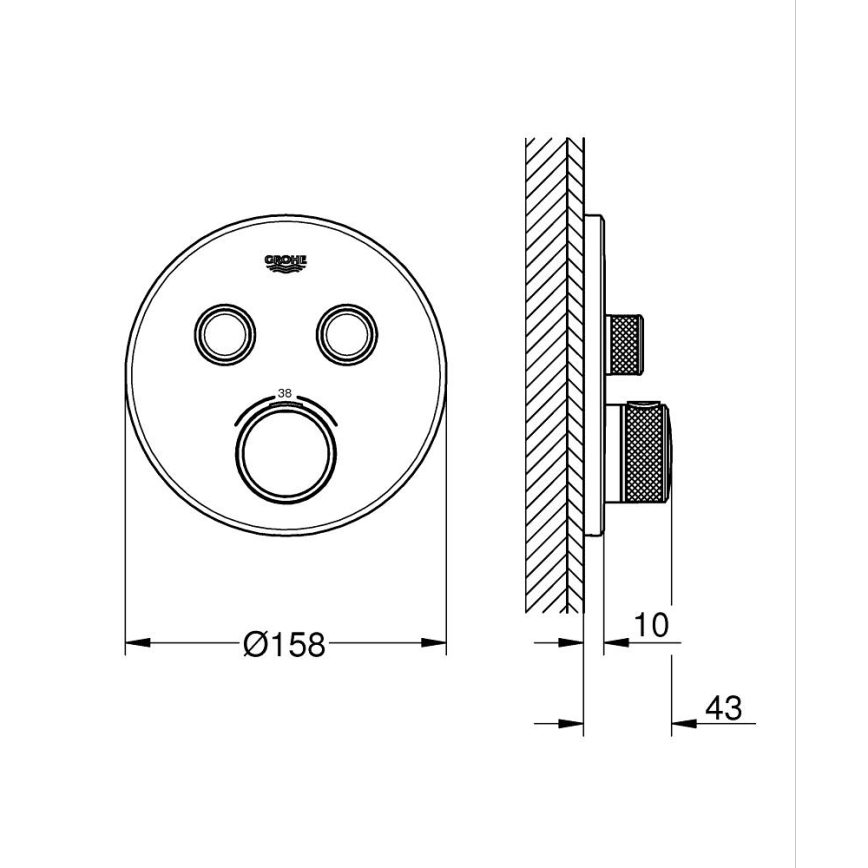 GROHE 29119AL0 - Termostat GROHTHERM SMARTCONTROL, finisaj grafit