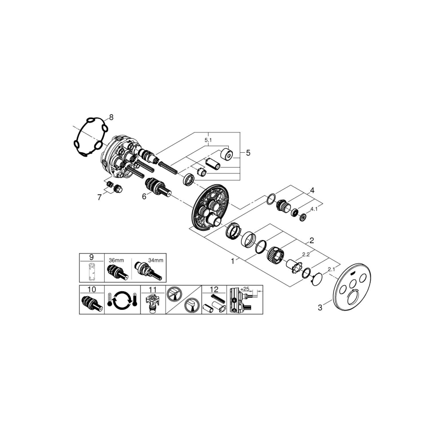 GROHE 29121GL0 - termostat GROHTHERM SMARTCONTROL, auriu