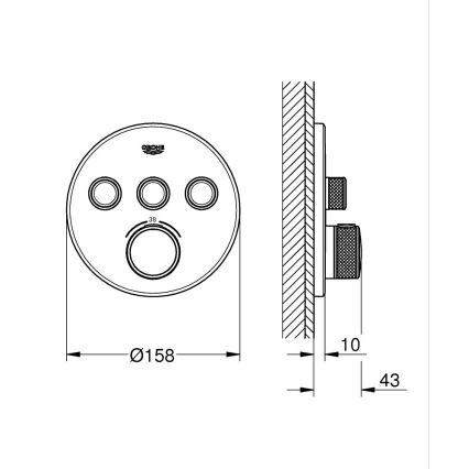 GROHE 29121GL0 - termostat GROHTHERM SMARTCONTROL, auriu