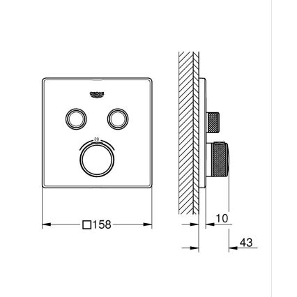 GROHE 29124A00 - Baterie termostatică GROHTHERM SMARTCONTROL grafit
