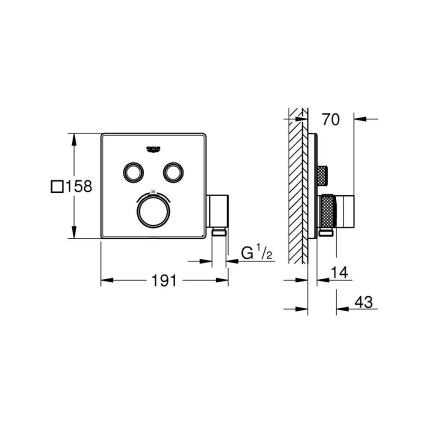 GROHE 29125000 - Baterie termostatică pentru cadă GROHTHERM SMARTCONTROL, crom