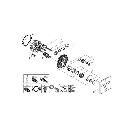 GROHE 29126AL0 - Termostat GROHTHERM SmartControl, 158 × 158 mm, grafit