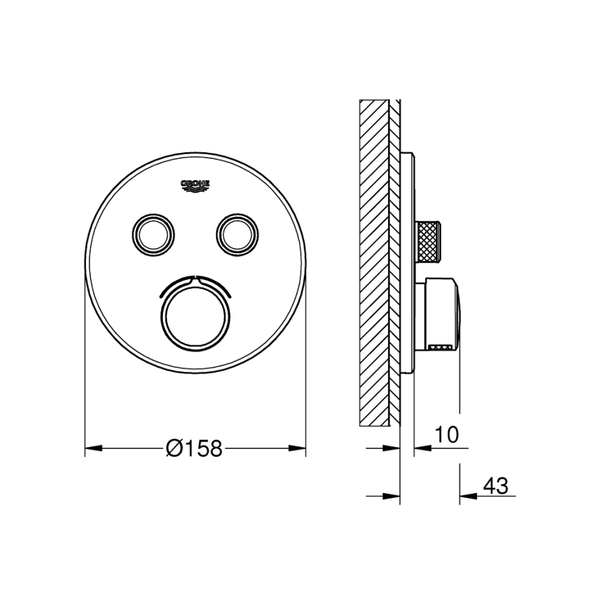GROHE 29145000 - Capac pentru baterie încastrată SMARTCONTROL, crom lucios