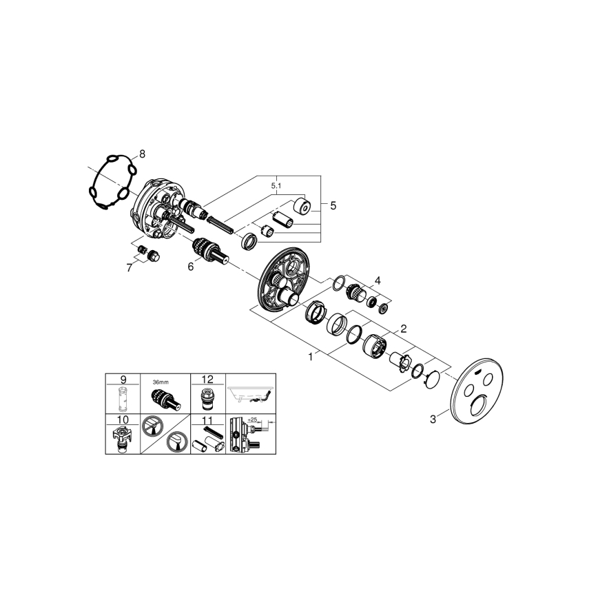GROHE 29145000 - Capac pentru baterie încastrată SMARTCONTROL, crom lucios