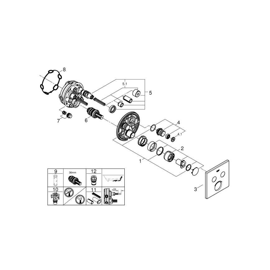 GROHE 29148000 - Capac pentru baterie încastrată SMARTCONTROL, crom lucios