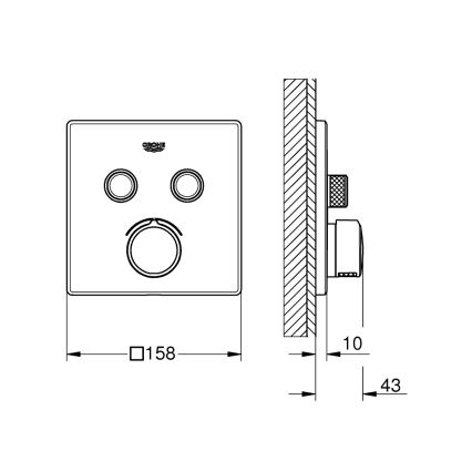 GROHE 29148000 - Capac pentru baterie încastrată SMARTCONTROL, crom lucios