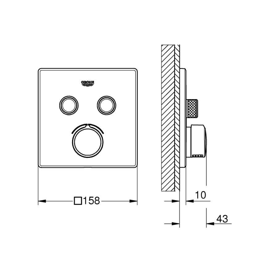 GROHE 29148000 - Capac pentru baterie încastrată SMARTCONTROL, crom lucios