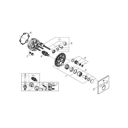 GROHE 29149000 - Rozetă pentru baterie încastrată SMARTCONTROL, 158 × 158 mm, crom