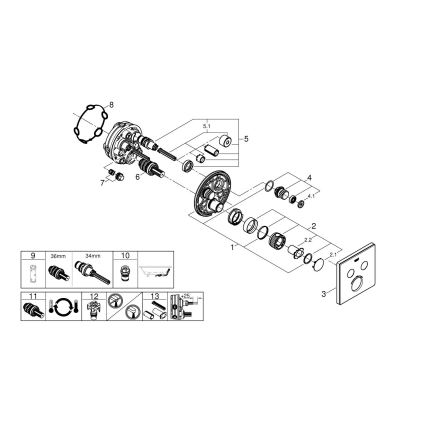 GROHE 29156LS0 -Termostat pentru montaj încastrat GROHTHERM SMARTCONTROL alb