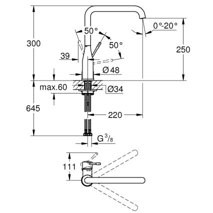 GROHE 30269GN0 - Baterie pentru chiuvetă ESSENCE, aurie