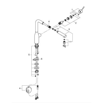 GROHE 30270AL0 - Baterie pentru chiuvetă ESSENCE, grafit