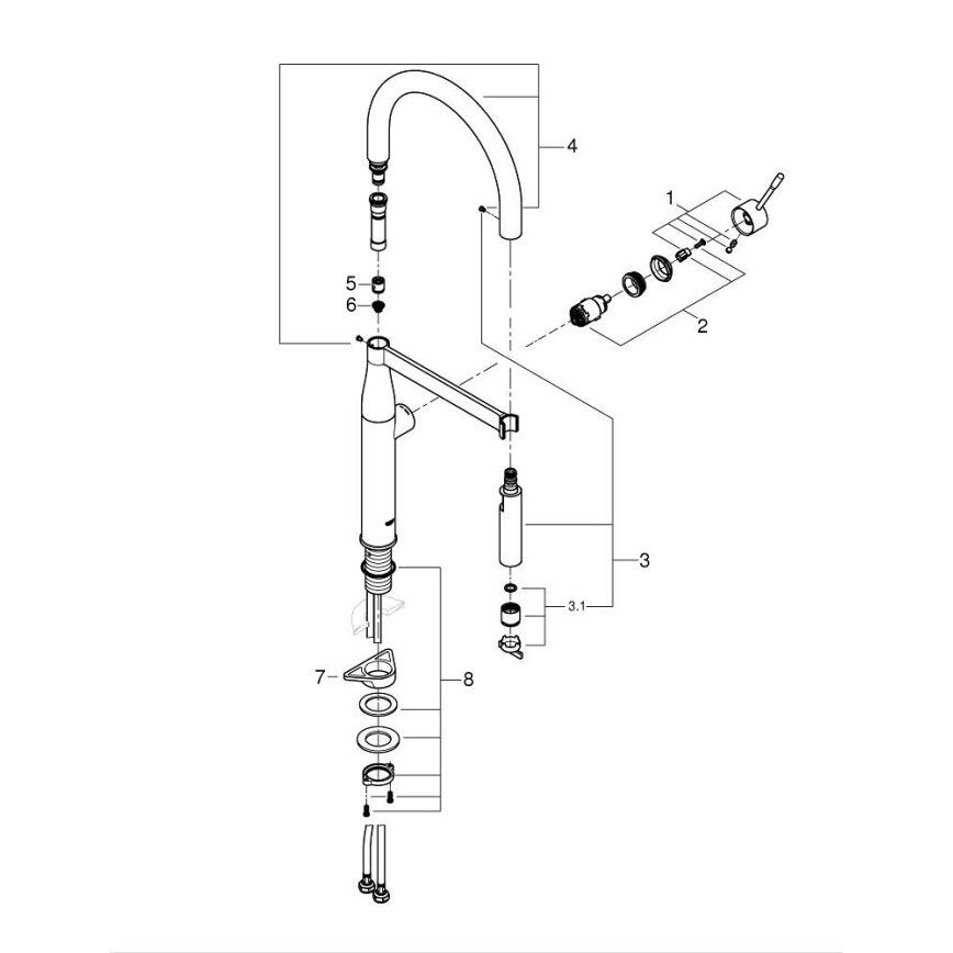 GROHE 30294A00 - Baterie pentru chiuvetă ESSENCE grafit