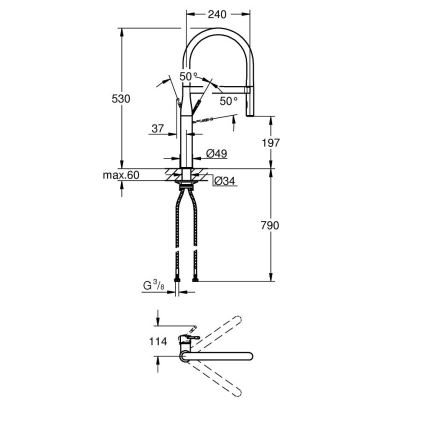 GROHE 30294A00 - Baterie pentru chiuvetă ESSENCE grafit