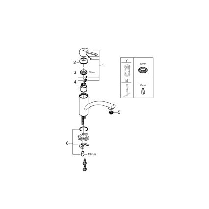 GROHE 30358000 - Baterie pentru chiuvetă SWIFT, 227 mm, crom lucios