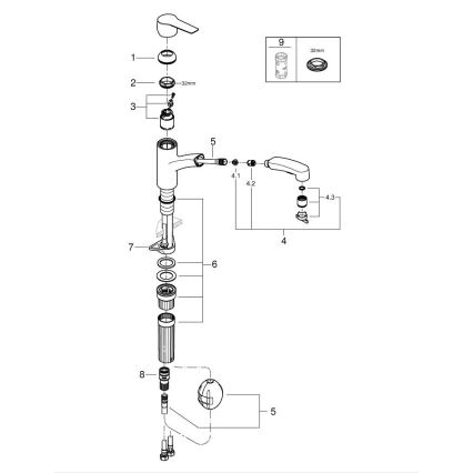 GROHE 30531001 - Baterie pentru chiuvetă START, 227 mm, crom lucios