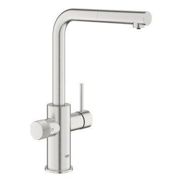 GROHE 30590DC0 - Baterie pentru chiuvetă cu duză extractibilă BLUE PURE, inox