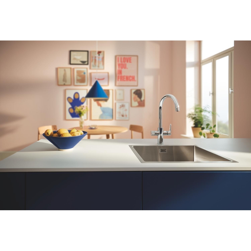 GROHE 30592000 - Baterie pentru chiuvetă StartCurve BLUE PURE, 411 mm, crom lucios