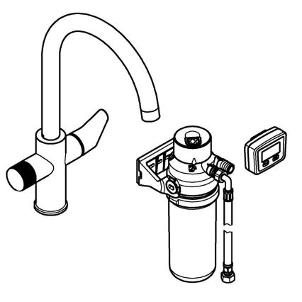 GROHE 30593000 - Baterie pentru chiuvetă BLUE PURE cu pipa în formă de C, crom lucios