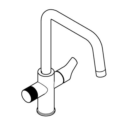 GROHE 30595DC0 - Baterie pentru chiuvetă BLUE PURE din oțel inoxidabil