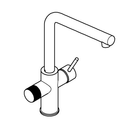 GROHE 30600000 - Baterie pentru chiuvetă BLUE PURE cu pipa în L, crom lucios