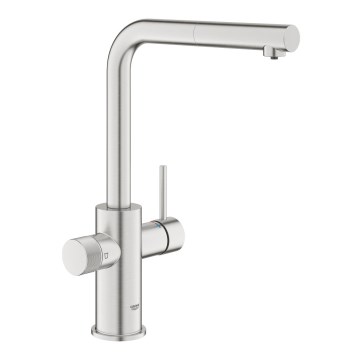 GROHE 30601DC0 - Baterie pentru chiuvetă BLUE PURE, cu duză extractibilă, inox