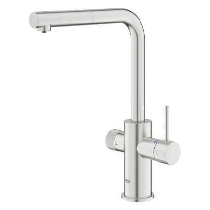 GROHE 30601DC0 - Baterie pentru chiuvetă BLUE PURE, cu duză extractibilă, inox
