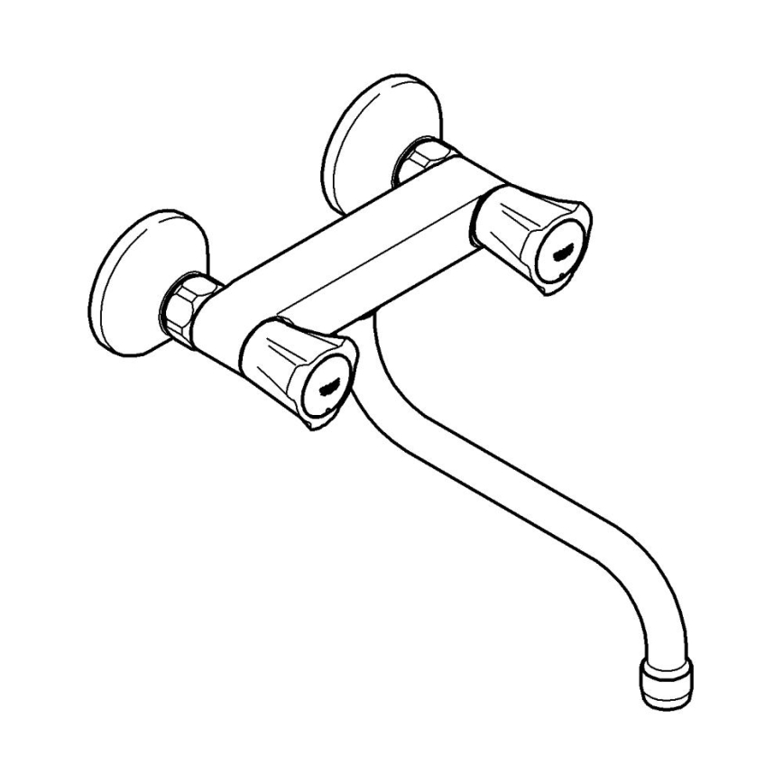 GROHE 31187001 - Baterie pentru chiuvetă COSTA L, montare pe perete, 200 mm, crom lucios
