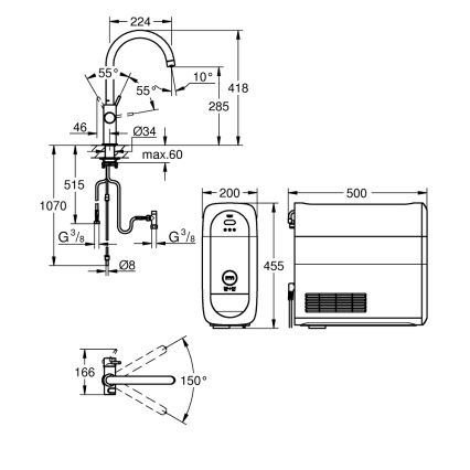 GROHE 31455001 - Baterie pentru chiuvetă BLUE HOME, crom lucios