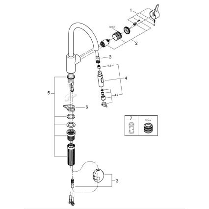GROHE 31484001 - Baterie pentru chiuvetă GET, crom lucios