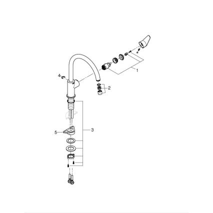 GROHE 31536001 - Baterie pentru chiuvetă BAUCURVE, 332 mm, crom lucios