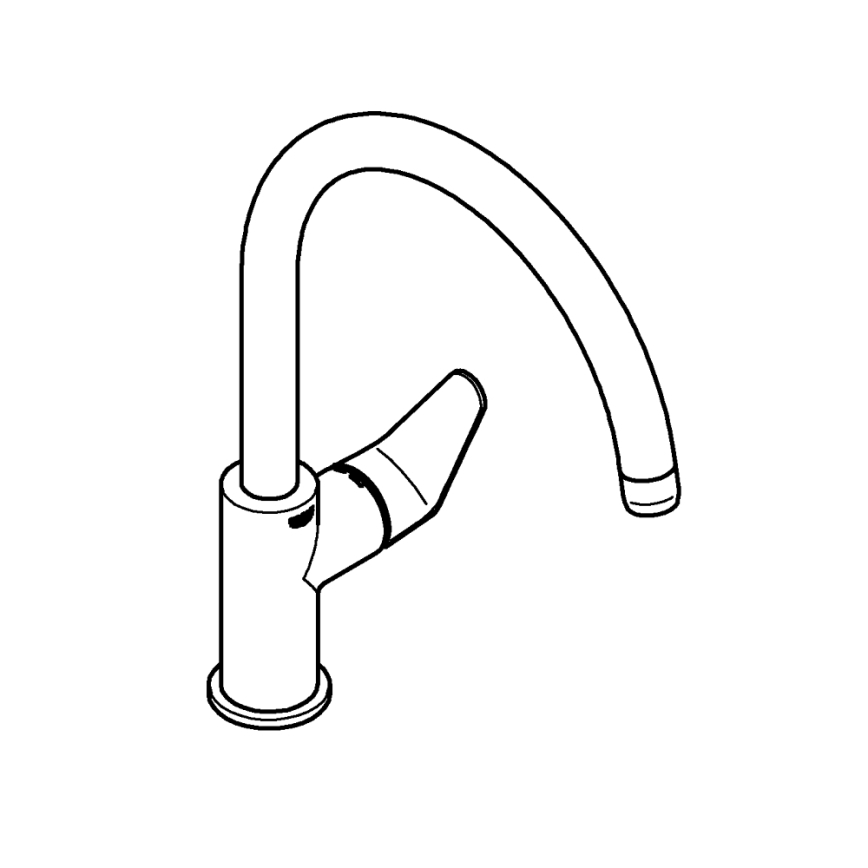 GROHE 31536001 - Baterie pentru chiuvetă BAUCURVE, 332 mm, crom lucios