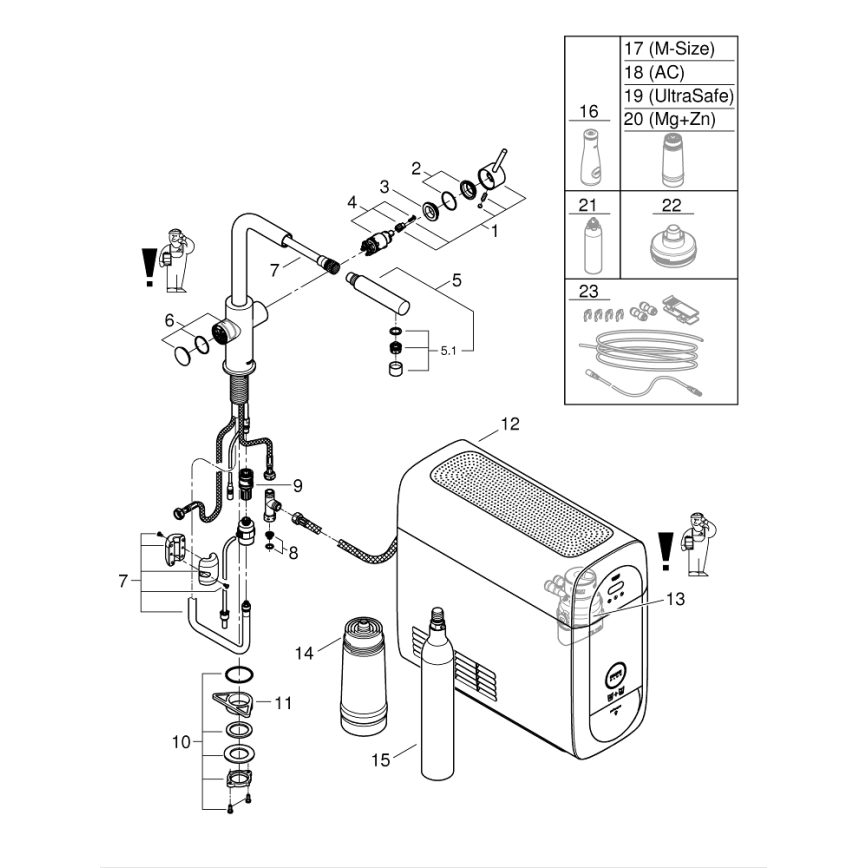 GROHE 31539000 - Baterie pentru chiuvetă BLUE HOME, pipa în L, crom lucios