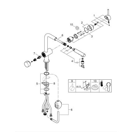 GROHE 31558GN0 - Baterie pentru chiuvetă model A, finisaj auriu