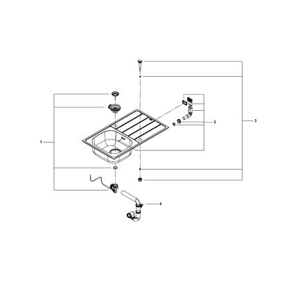 GROHE 31562SD1 - Set chiuvetă și baterie de bucătărie BAU, 860 x 500 mm, oțel inoxidabil